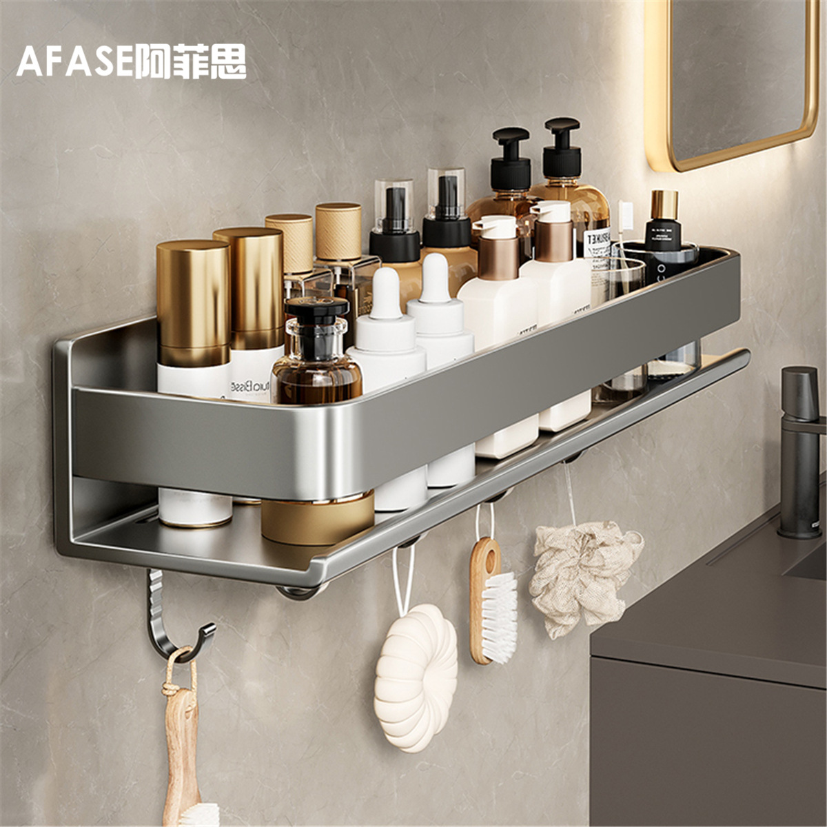 Bathroom Widened Storage Rack Bathroom Punch-Free Wall-Mounted Toilet Washbasin Above the Toilet Corner Storage