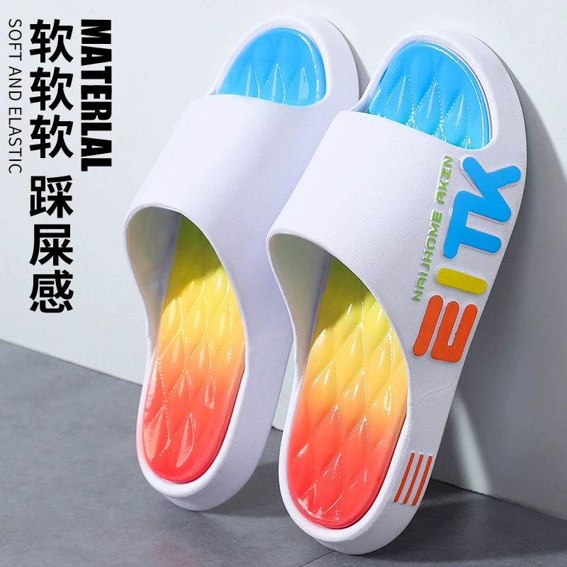 Тапочки мужские летние новые наружные носки нескользящие толстые подошвы на открытом воздухе Спортивные баскетбол пляжные холодные тапочки женские