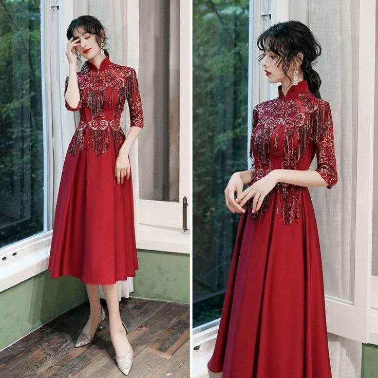 Banquet Evening Dress 2026 New Long Slim-Fit Wedding Qipao Xiuhe Bride Wedding Reception Dress