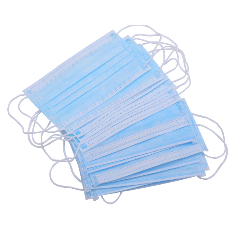 医疗厂家直销50个装一次性口罩熔喷无纺布民用普通防护口罩（主图