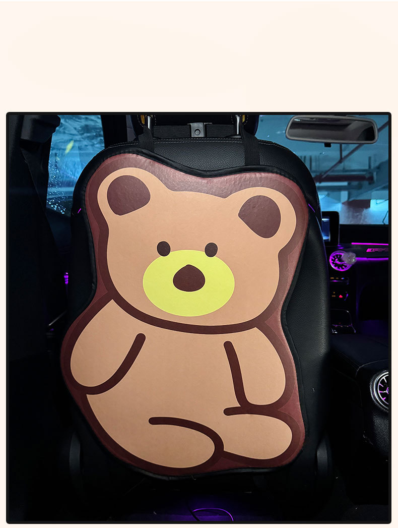 Long Brown Bear Car Anti-Kick Pad Universal Rear Seat Back Anti-Dirty Protective Pad Car Rear Protective Pad