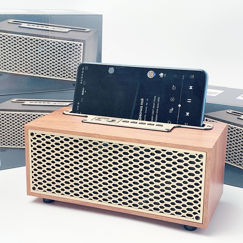 Xm 5新型無線bluetoothスピーカーデスクトップ木製レトロラジオミニポータブルカード小音響