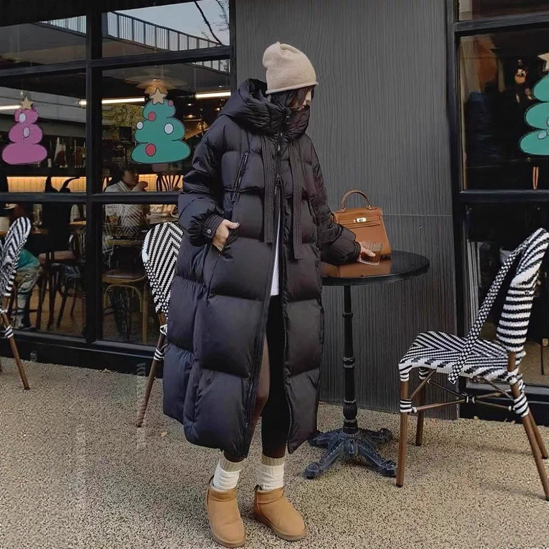 2026 New Special Price Long down Jacket for Women, Over-The-Knee Korean Style White Duck down Thick Warm Coat
