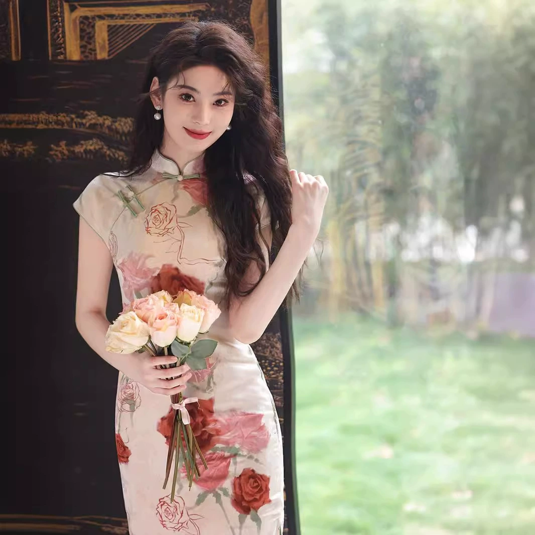 Летний чонсам 2025 новый ретро