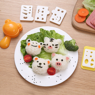 Bear and Small Partners Rice Ball Mold DIY Creative Animal Sushi Seaweed Rice Lunch Modeling Tool