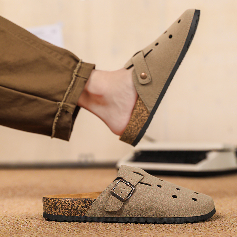 Birkenstock ハーフスリッパ メンズ 夏 お出かけ カジュアル 大きいサイズ 47 ワークサンダル オフィス 滑り止め コルクつま先サンダル|undefined