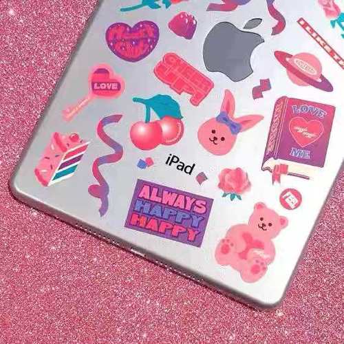 Korean creative retro stickers daisy rabbit bear decoration mobile phone iPad account decoration Guka stickers