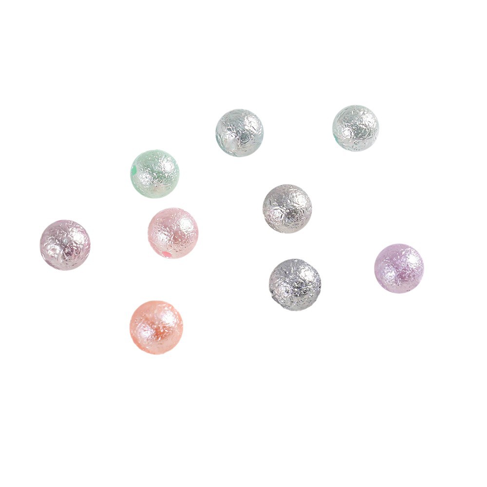 Abs perlas de imitación cuentas redondas cuentas de arrugas de agujero recto cuentas de cuero de papel de azúcar de color pulsera de bricolaje hecha a mano cadena de teléfono móvil cuentas al por mayor