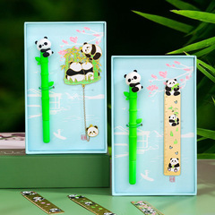 原創可愛國寶大熊貓節日畢業紀念學生禮物中國風創意鏤空金屬書籤