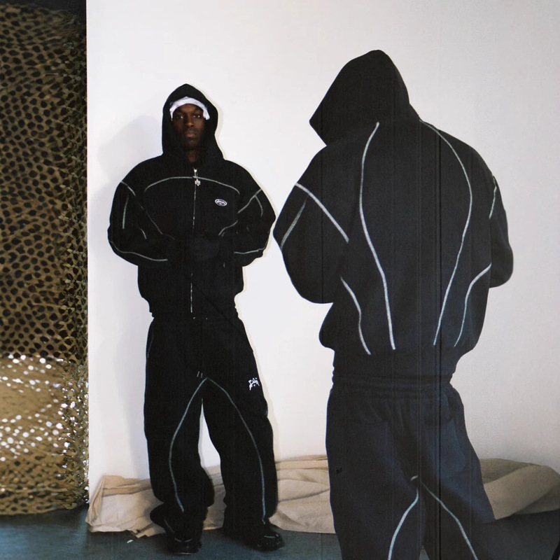 2025 New Cross-Border Fashion Brand Loose Sweatshirt and Sweatpants Hip-Hop Street Men's and Women's Zipper Hooded Jacket Suit