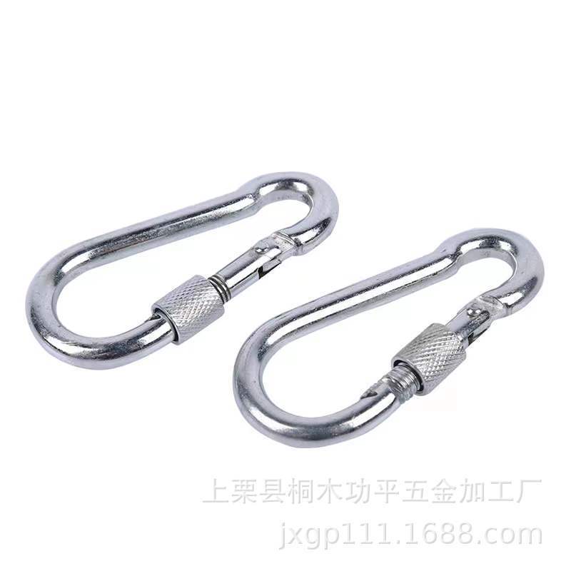 国家規格6号鉄亜鉛メッキナット安全フックスプリングフック荷物吊り下げ金具耐荷重釣り道具フィットネスアウトドア吊りリング|undefined