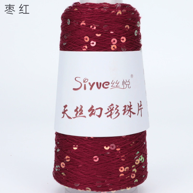 Пряжа Tencel (Siyue) с пайетками — для ручного вязания, цветная декоративная пряжа