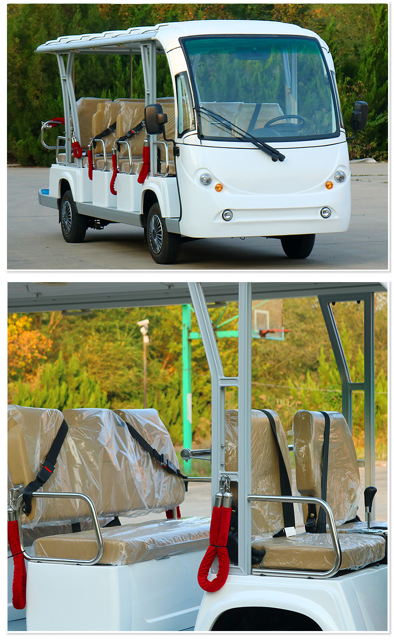 Electric Sightseeing Car, Four-Wheeled Tourist Vehicle, Small Electric Vehicle for Tourist Areas, Airport Shuttle Bus, Park Patrol Electric Vehicle, Battery-Powered Sightseeing Car