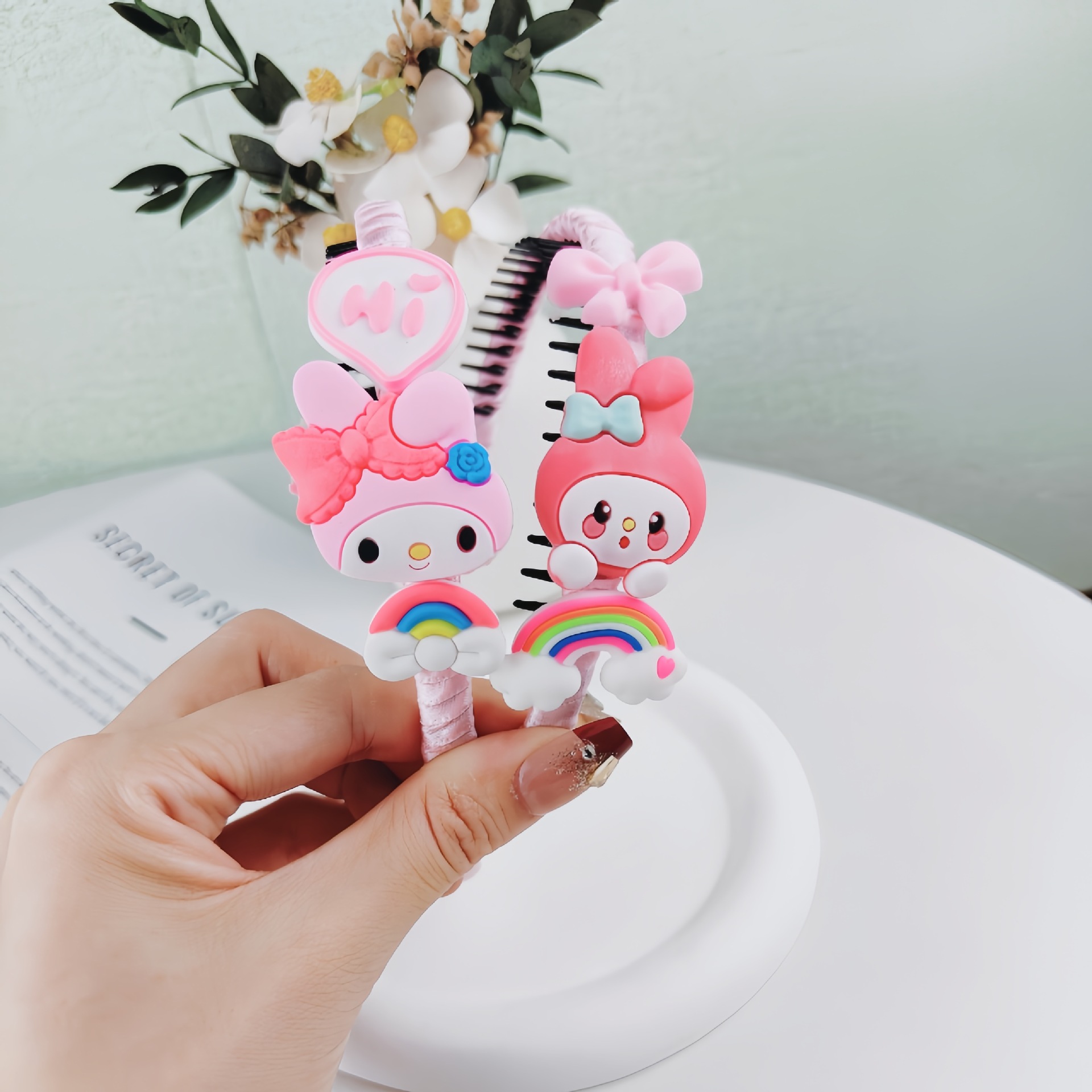 Niños bandas de cabello niñas cortadas acabado de cabello artefacto tarjeta de cabello niñas bandas de cabello dientes antideslizantes no tropezar cabello