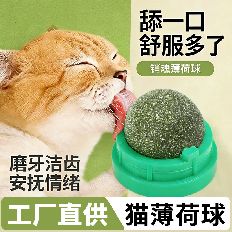 Bola de menta, juguete para gatos, auto-molar, artefacto para gatos, piruleta, lamer, divertido, palo para gatos, juguete para gatos resistente a las picaduras