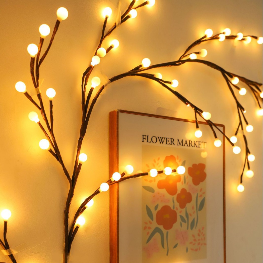 Lámpara de rama transfronteriza Lámpara de ratán Lámpara led Cadena de celebridades de Internet Decoración de la habitación Lámpara de colores Lámpara de serie Lámpara de modelado Lámpara de decoración navideña