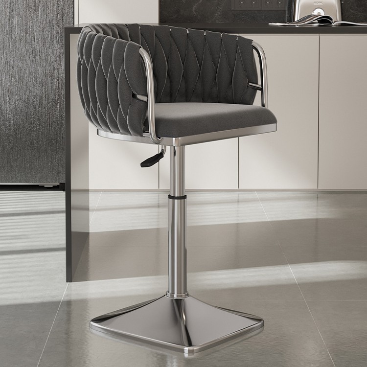 Silla de bar giratoria alta, silla de bar con envío gratuito, silla de bar de alta gama, delante, silla alta de moda, taburete de bar image 49