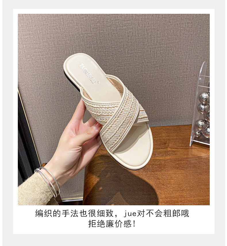 Dép sandal nữ quai chéo mũi tròn hở ngón đế dày phối màu, đế cao 3 cm — Màu Mơ (Dép lê), Màu Mơ (dép), Màu nâu (dép), Màu đen (dép) chi tiết 9