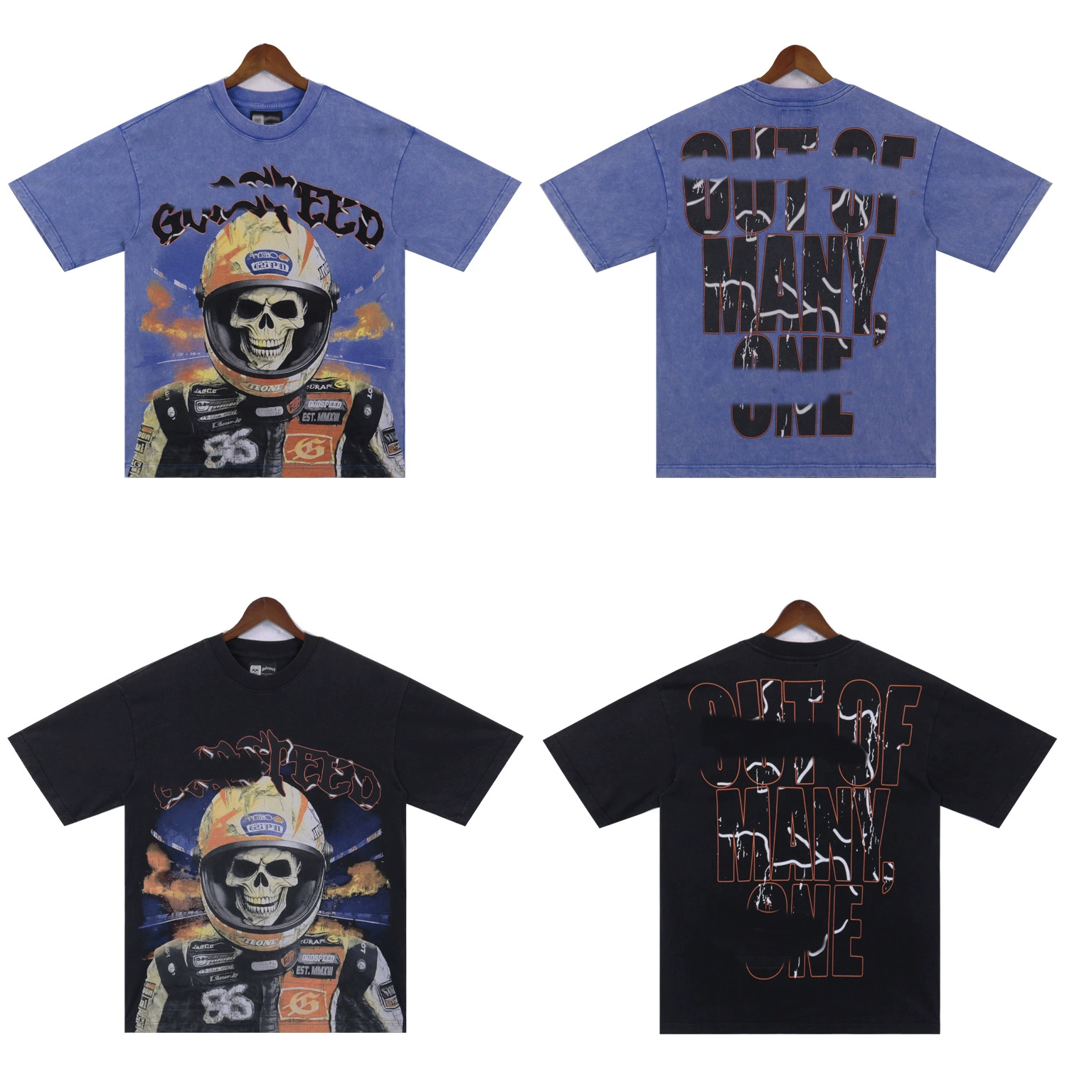 Американская модная модная повседневная футболка с короткими рукавами Godspeed алфавит уличный рок гоночный принт