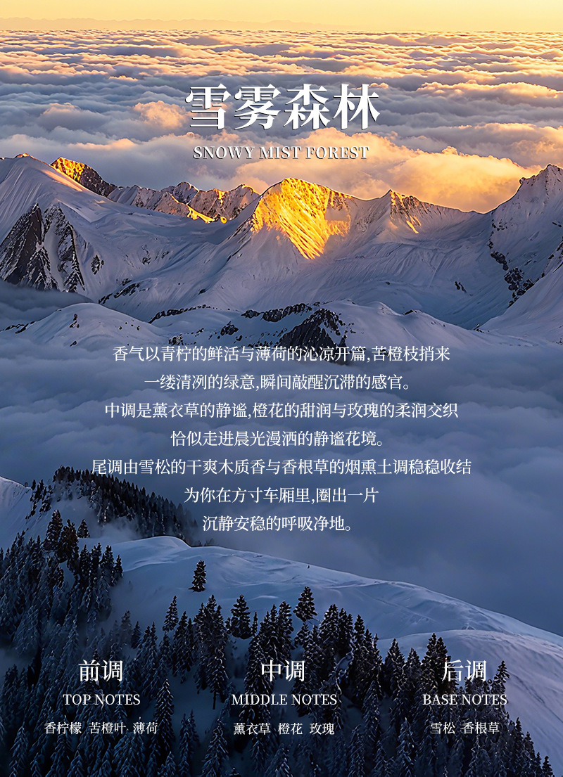 Volcano View Cloud Mist Car Fragrance, New Cross-Border Car Perfume Ornament, Luxury Car-Specific Perfume with Long-Lasting Scent
