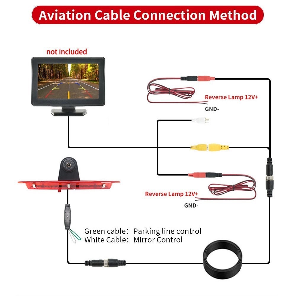 Used for Ford Transit high-position brake light 1080P high-definition night vision waterproof in-car reversing camera