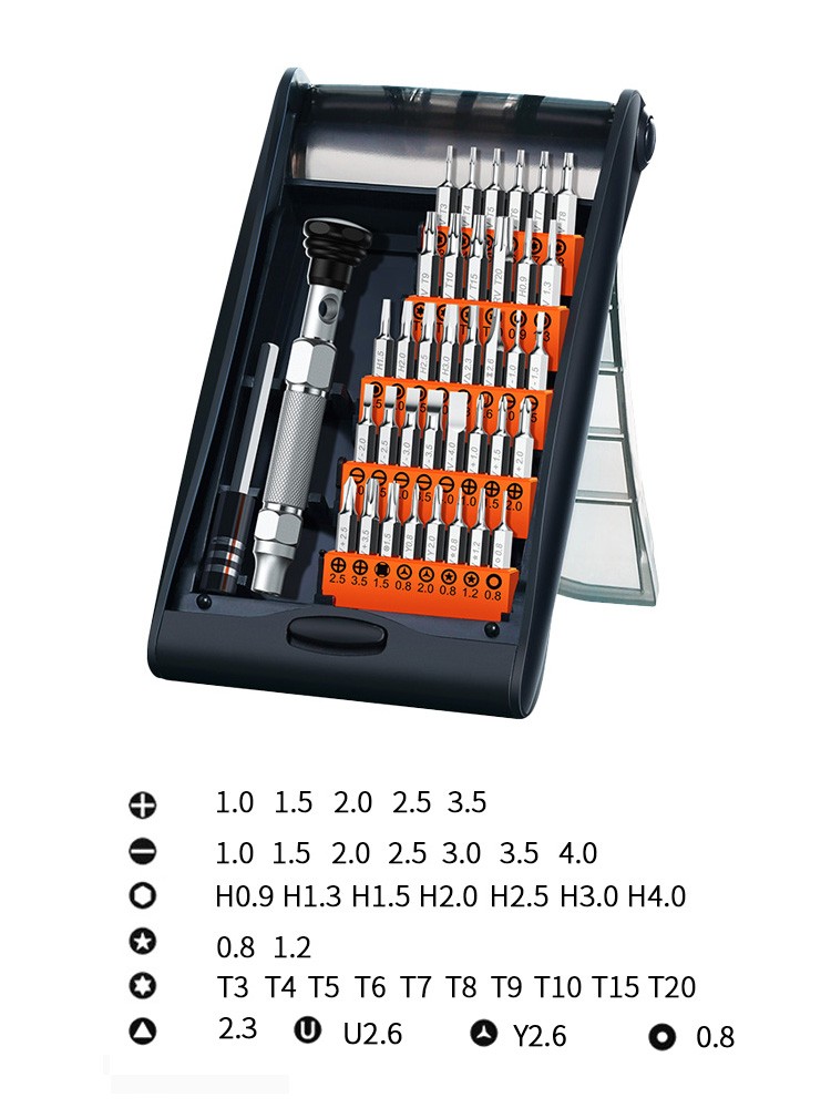 Doméstico 30 en 1 multifuncional pequeño destornillador lote combinación de herramientas de desmontaje de teléfono móvil reloj de computadora reparación cruzada