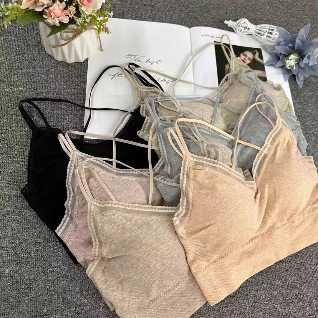 Nueva taza fija sin costuras hermosa espalda sin anillo de acero ropa interior chaleco chaleco cómodo ropa interior damas base sostén al por mayor