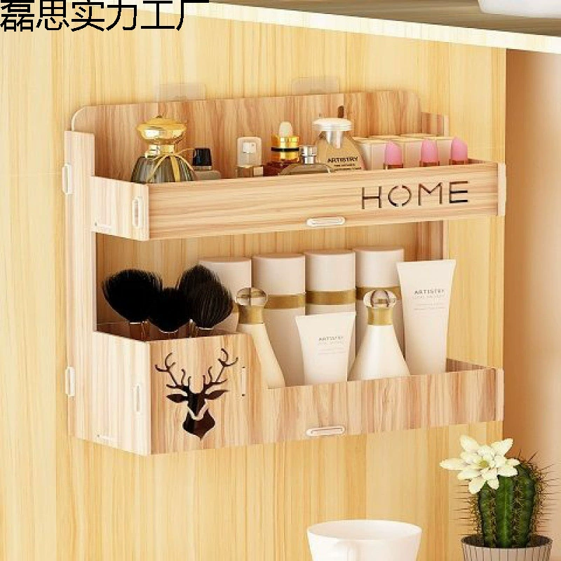 Настенный ящик для хранения косметики, кухонная полка для хранения, студенческая настенная полка для хранения, настенная полка для общежития без перфорации