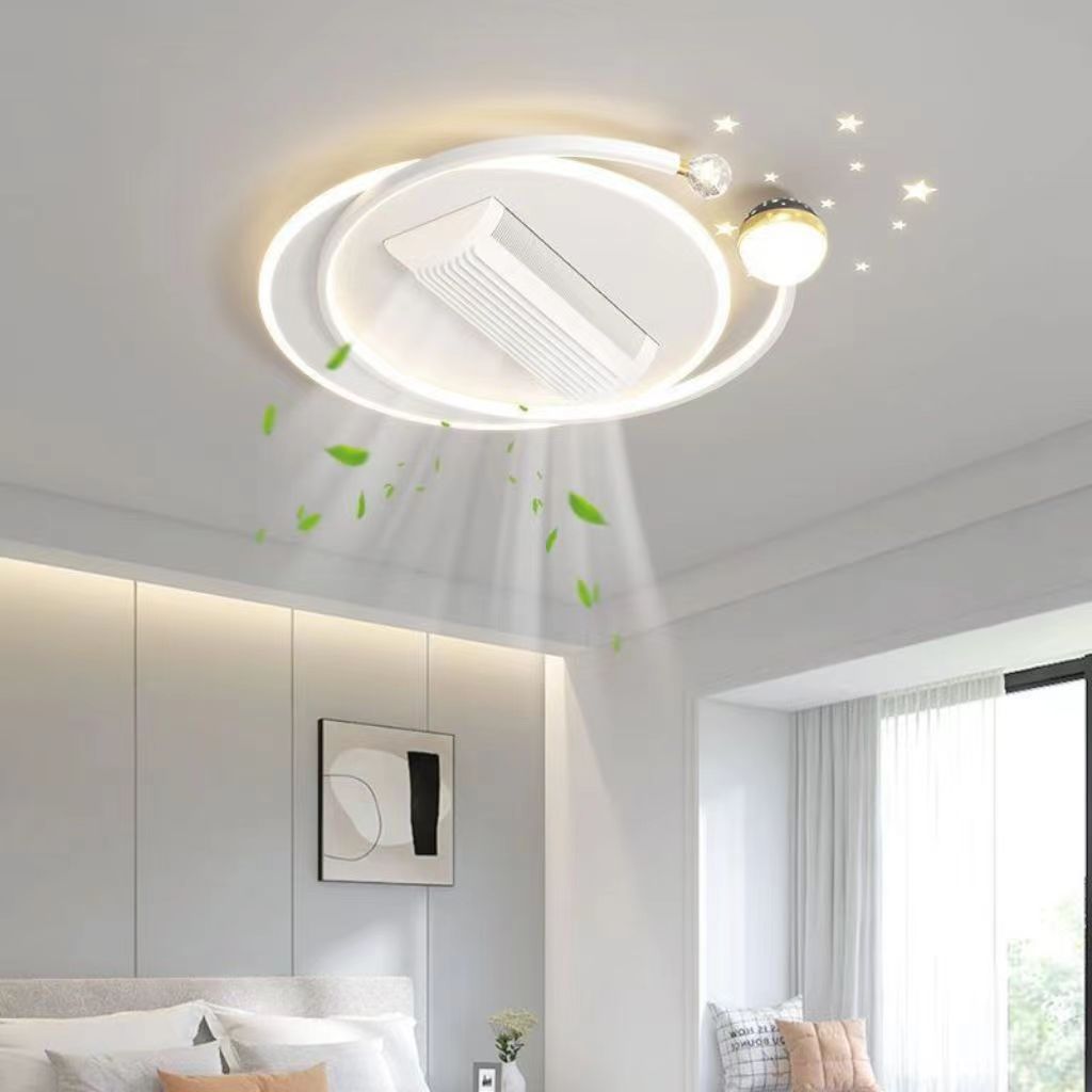 Luz de ventilador sin hoja para la sala de estar en 2024 nueva lámpara de techo actualizada de tres generaciones de lámparas de ventilador invisibles de rodillos