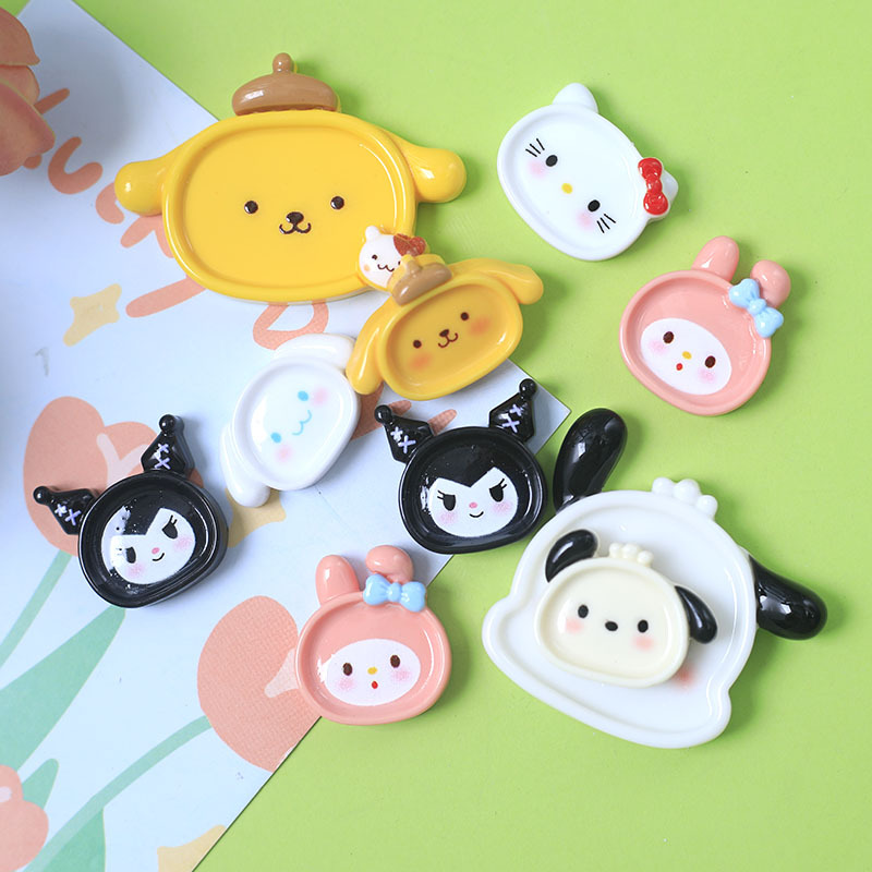 Kit de materiales para manualidades con pegamento de crema, diseño de dibujos animados con nariz pequeña, para decoración de fundas de teléfono, lazos para el pelo y zapatos