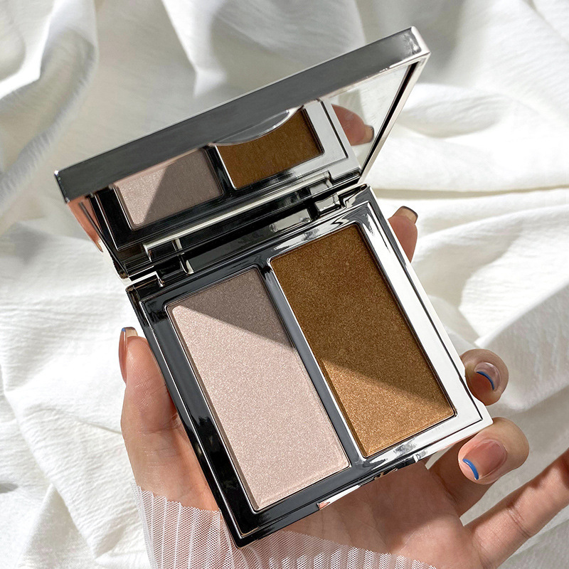 美茜儿钻石高光双色粉饼细珠光闪粉脸部提亮鼻影卧蚕水光厂家直销|ms