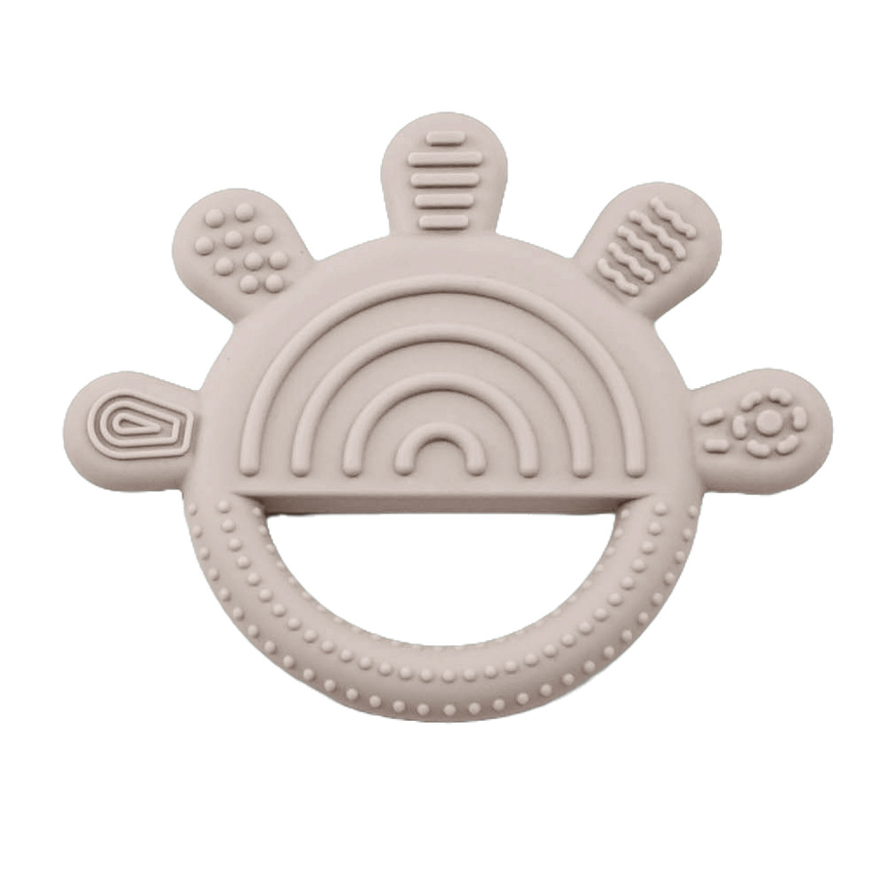 Nuevo juguete de dibujos animados para bebés, mordida y mordida, patrón de cinco dedos, mordedor calmante, mordedor para bebés de grado alimenticio