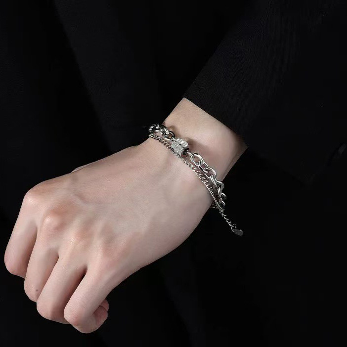 Double Layer Diamond Bracelet For Men And Women Personalized_voghion.com