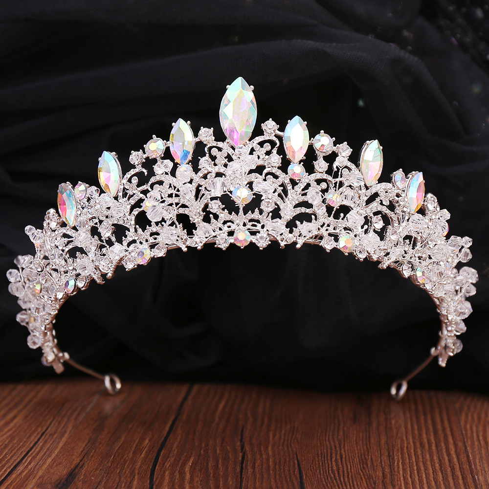 Mode Les Gouttelettes D'eau Couronne Alliage Strass Couronne 1 Pièce display picture 2