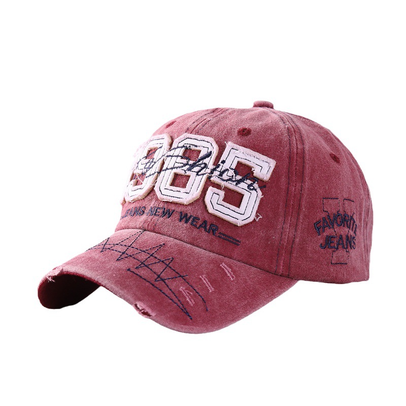 Berretto da baseball con toppa personalizzata del 1985 di vendita calda, classico berretto a becco d'anatra lavato in puro cotone ricamato_voghion.com