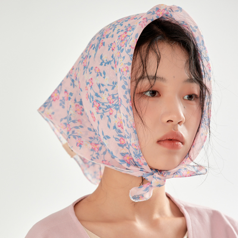 신선한 분말 작은 꽃다발-사각형 수건