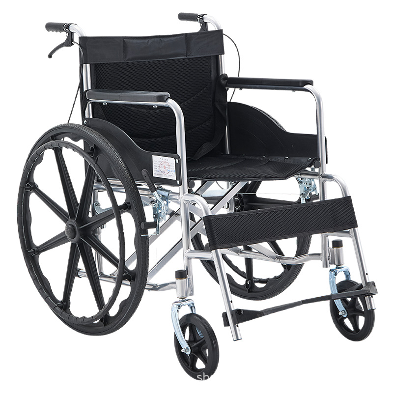 Silla de ruedas plegable, portátil y ligera, paralizante manual, carro de mano para personas mayores con discapacidad, viaje sin instalación