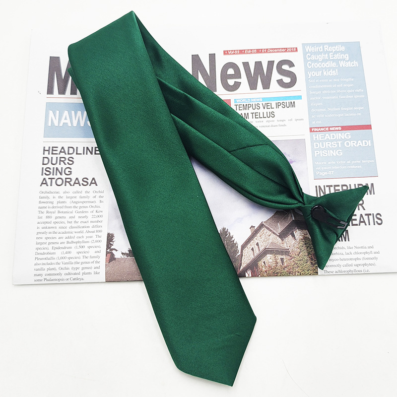 Botón negro de color sólido al contado del fabricante, sin nudos, traje formal transfronterizo europeo y americano, corbata de hombre, hebilla de avión