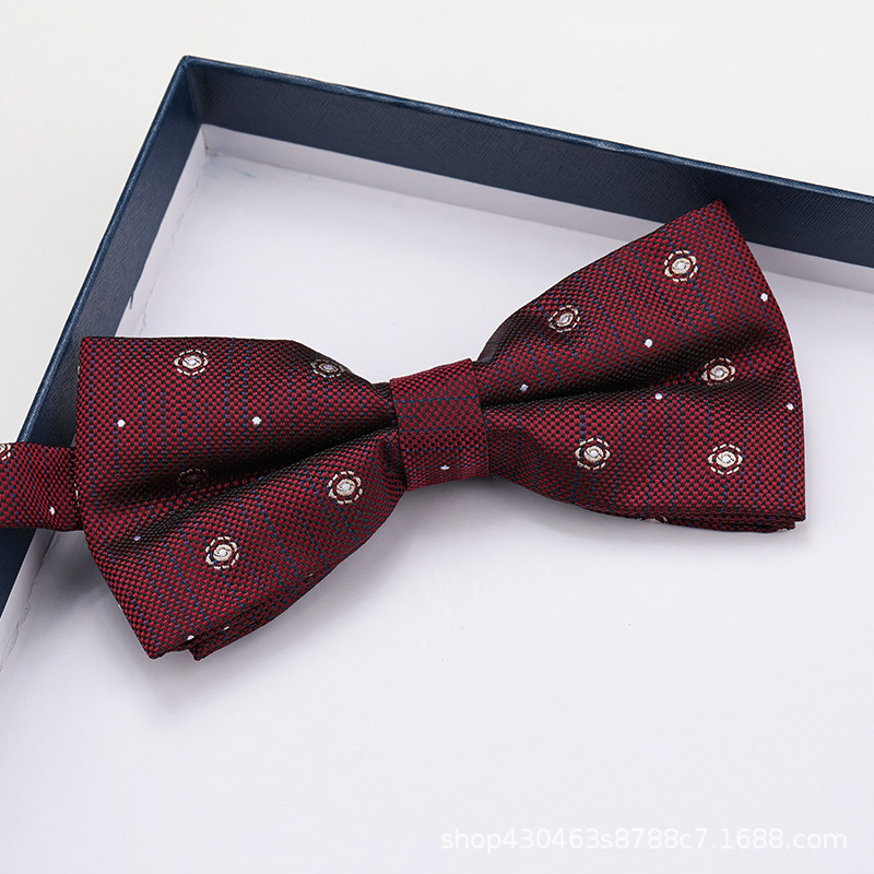 부르고뉴 동심 원 나비 넥타이