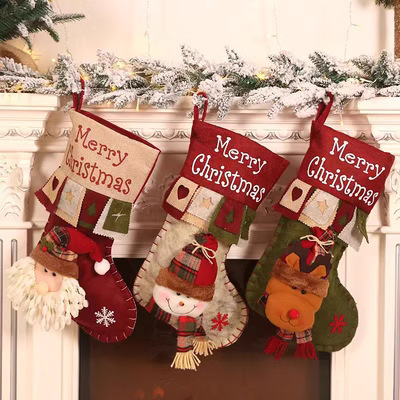 クリスマス装飾用品サンタクロース子供靴下クリスマスツリーペンダントクリスマス靴下プレゼント袋趙之李|undefined