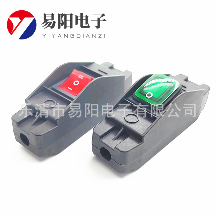 大电流四角六角防水开关308开关壳 IP65 线上带灯防水船型开关