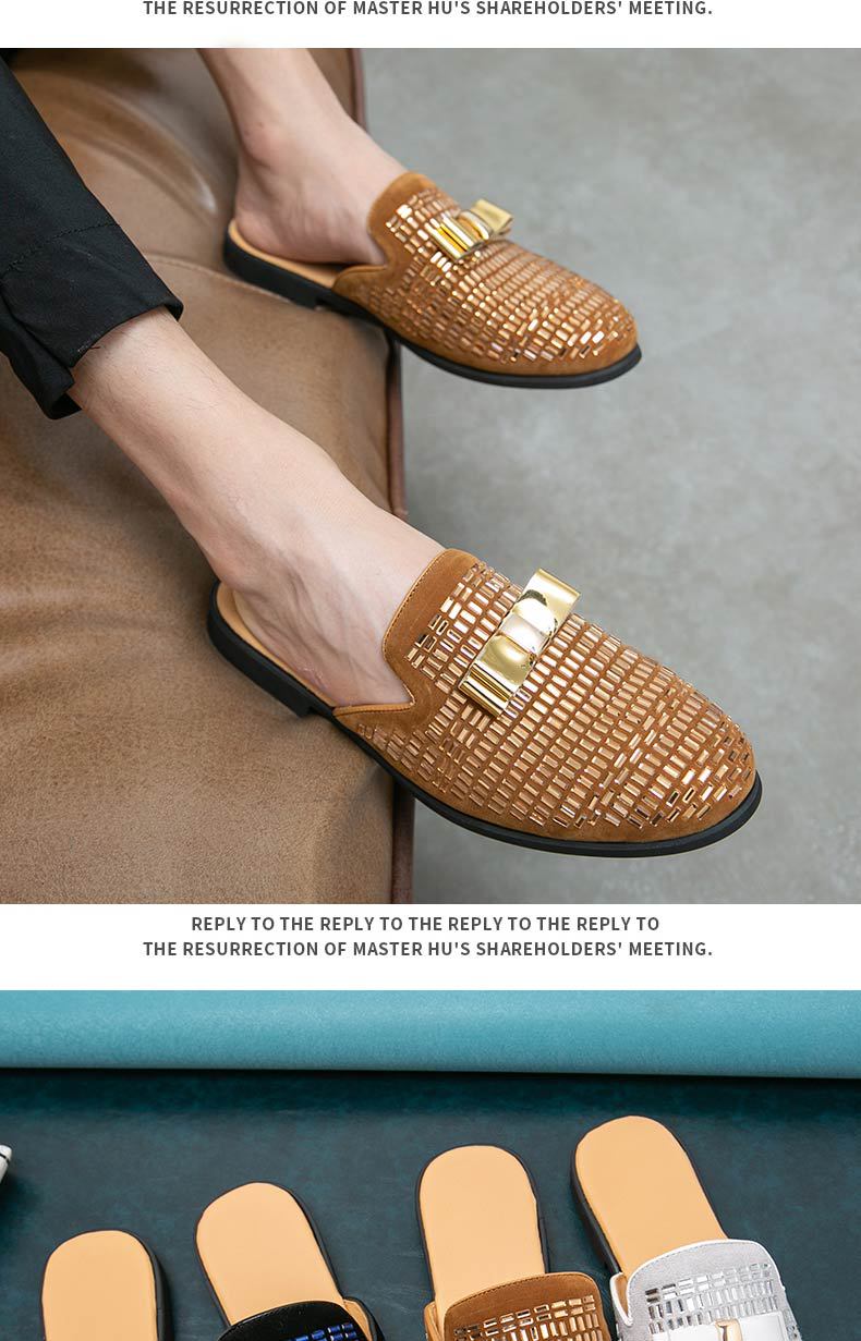 Grenzüberschreitende Sommer-Männer, große Mode, Strass-Baotou-Hausschuhe, britische Persönlichkeit, atmungsaktive Aufkleber, Diamant-Absatzlose Lederschuhe für Männer_voghion.com
