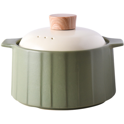 Simple style ceramic casserole high temperature resistant stew pot open flame gas stove household casserole porridge pot soup pot claypot rice