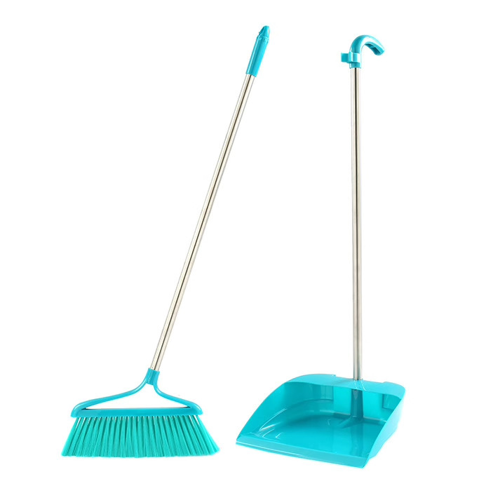 Full Box of Miaojie Broom and Dustpan Combination, Boxed, Random Color, 6 Sets/Box, Durable and Environmentally Friendly for Home Use