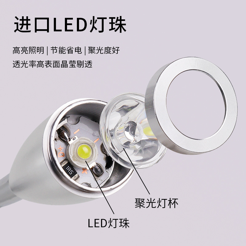 Exclusivo transfronterizo para vitrina de 3W, pequeño foco, manguera, luz de poste vertical, luz de lectura para el hogar LED, luz de noche para escritorio de hotel