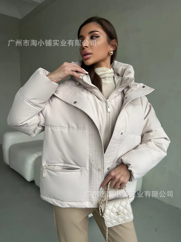2025冬季新款韩版羽绒棉服女短款立领小个子加厚时尚外套面包服潮|undefined