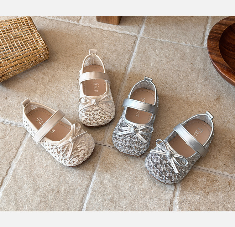Mädchen Spangenballerinas Mit Schleife Und Klettverschluss_voghion.com
