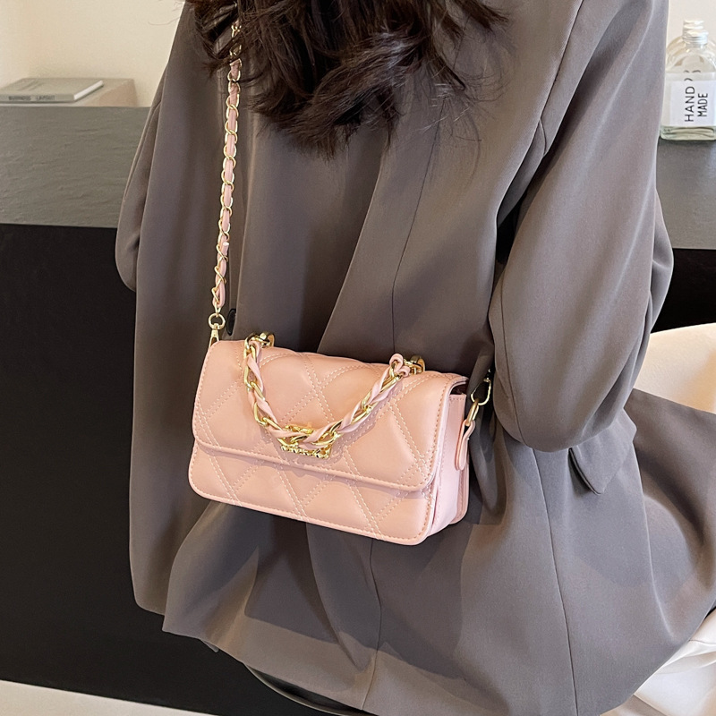 Bolsas de cadena de diamante para mujeres 2025 verano nuevo estilo de moda bolsas de mochilas de alta calidad bolsas cuadradas