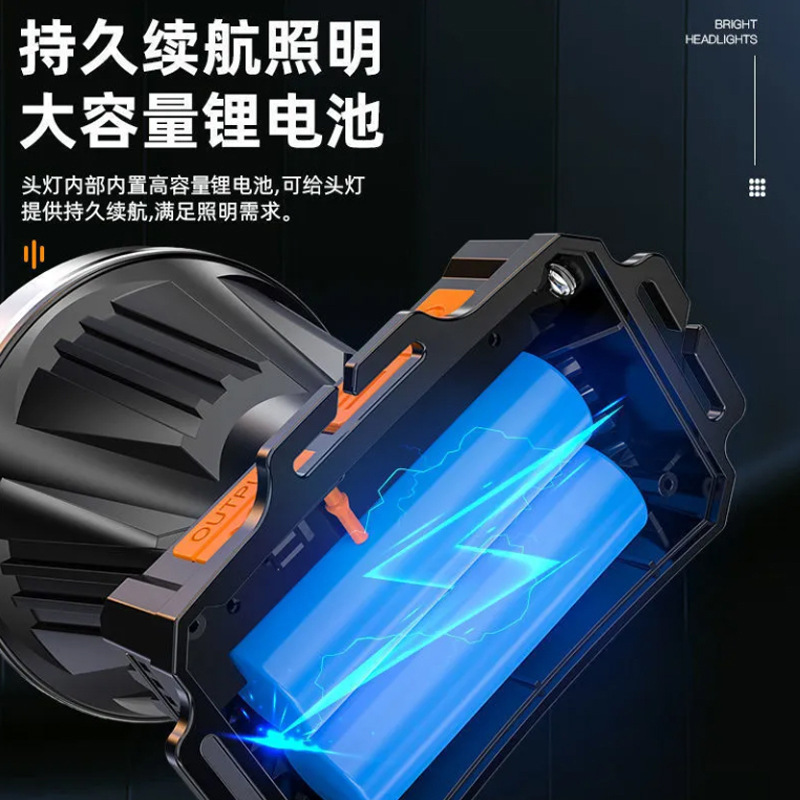 Linterna de inducción transfronteriza LED fuerte luz de largo alcance cabeza desgaste al aire libre multi-función recargable linterna de la lámpara de minero al por mayor