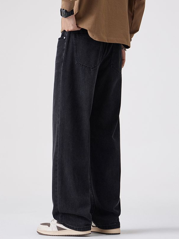 Shanggu ropa de hombre| Primavera nuevos jeans de hombre tendencia relajada recta casual versátil pantalones largos de lujo ligero hombre